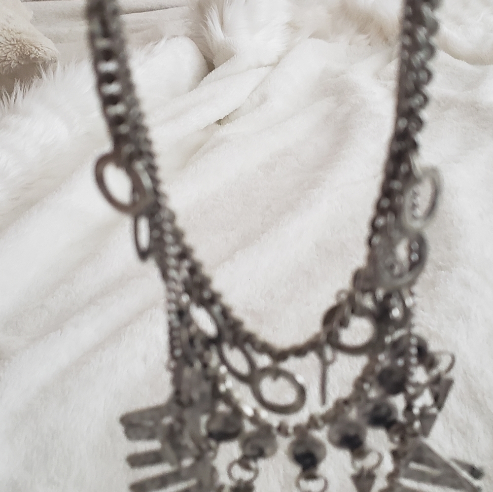 Silver multi necklace